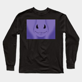 Purple Horse Face Long Sleeve T-Shirt